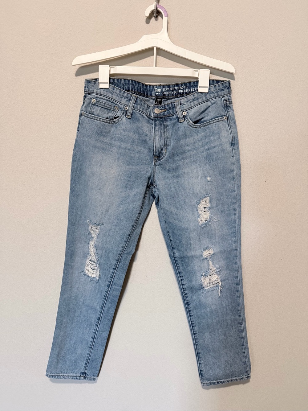 GAP Light Blue Distressed Boyfriend Jeans